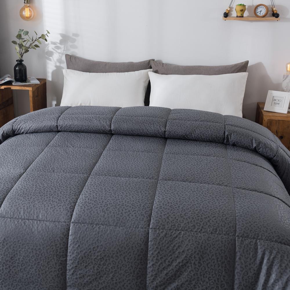 New Sega Home Cheetah Embossed Grey Down Alternative Comforter