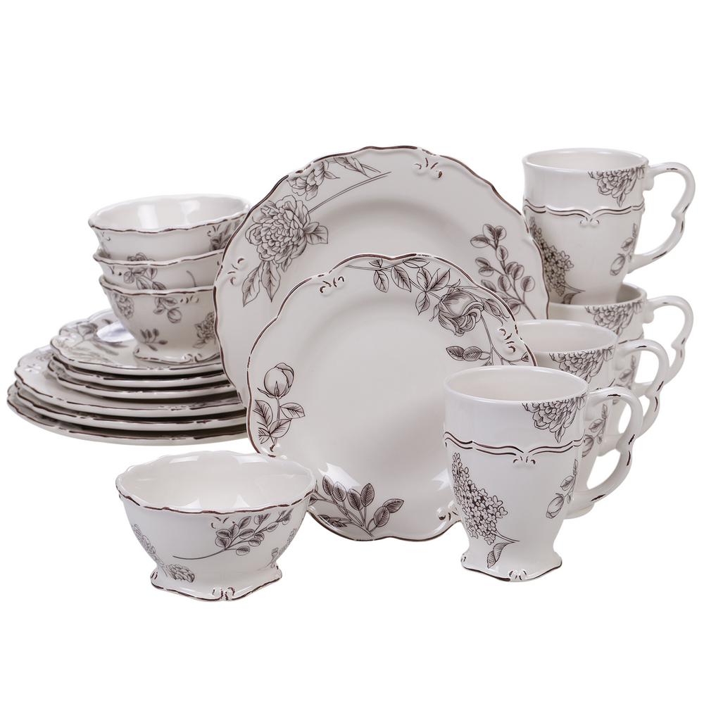 black toile dinnerware