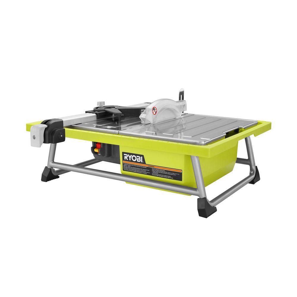Qep 3 4 Hp Wet Tile Saw With 7 In Diamond Blade 22650q The Home 7 In 4 8 Amp Tabletop Tile Saw
