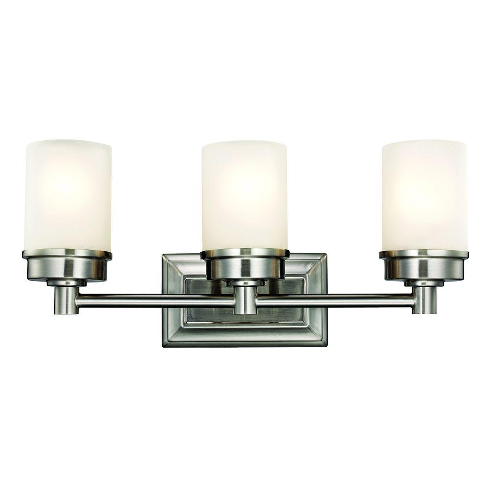 Hampton Bay Transitional 3- Light Brushed Nickel Vanity Lights