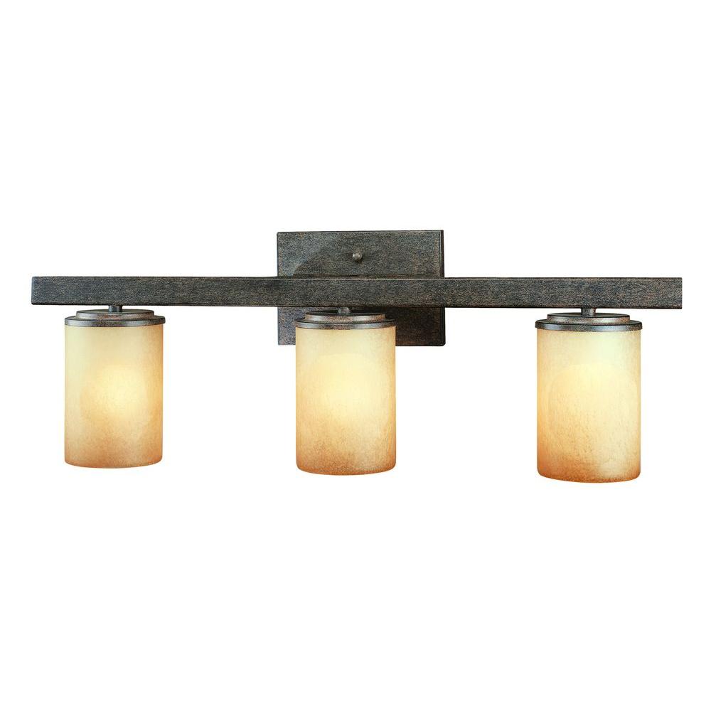 Hampton Bay Alta Loma 3Light Dark Ridge Bronze Bath Light25056  The Home Depot