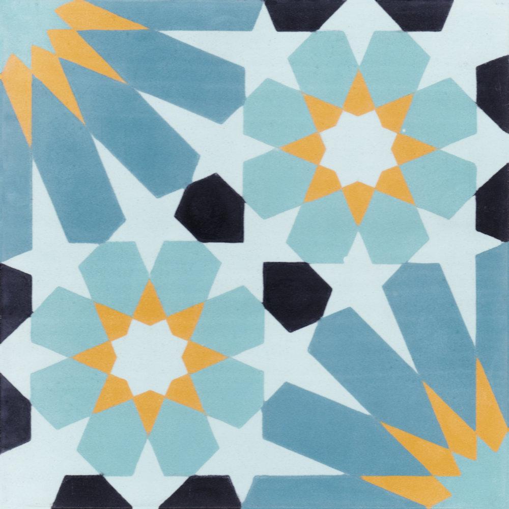 Villa Lagoon Tile Tangier Primero 8 In X 8 In Cement Handmade Floor And Wall Tile Box Of 16 6 96 Sq Ft Sb20sq12fr Tang1 S1 The Home Depot