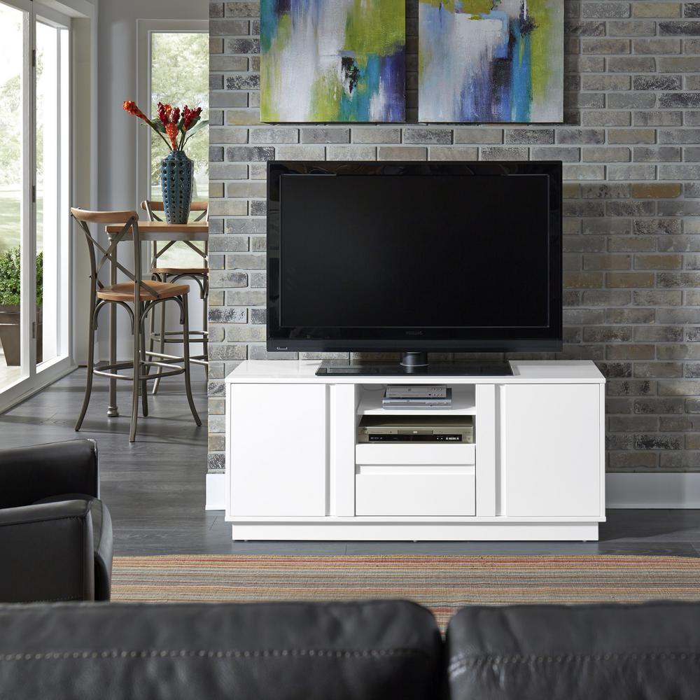 Homestyles Linear White Home Entertainment Credenza 8000 10 The