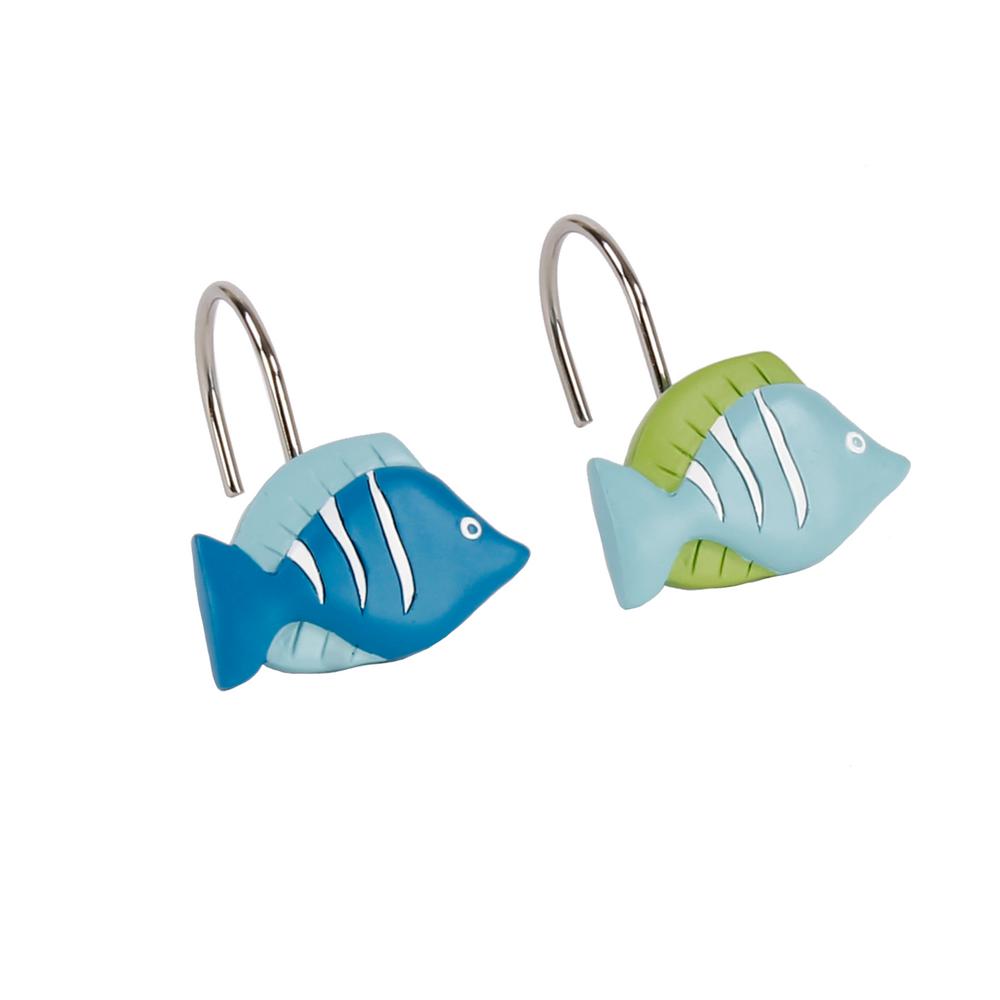Saturday Knight Atlantis Freestanding Shower Curtain Hooks In Aqua