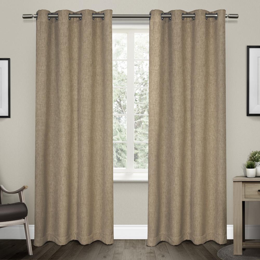 Vesta 52 In W X 96 In L Woven Blackout Grommet Top Curtain Panel
