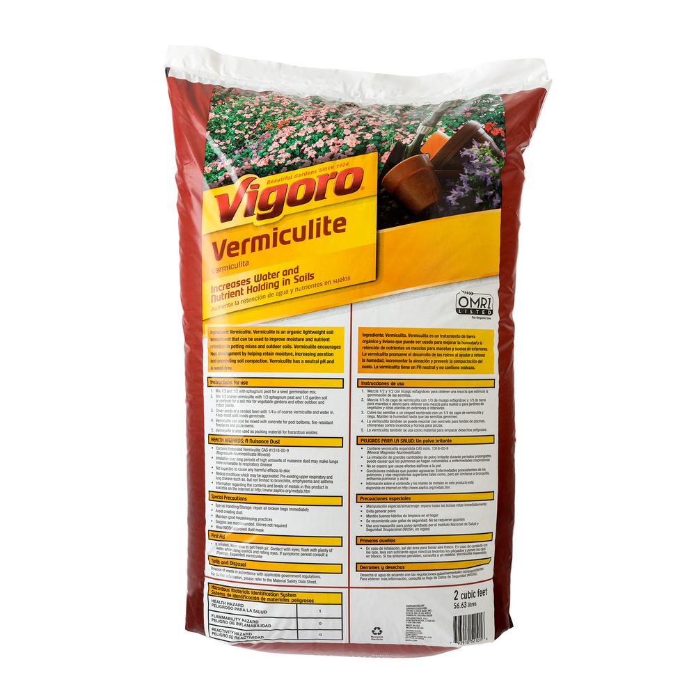 Vigoro 2 Cu Ft Organic Vermiculite Soil Amendment The Home Depot