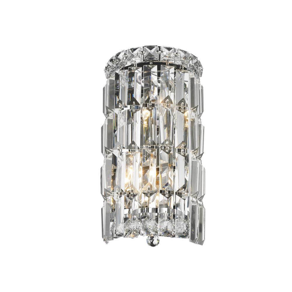 Crystal Sconces Lighting The Home Depot Cascade Collection 2 Light Chrome And Clear Crystal Sconce