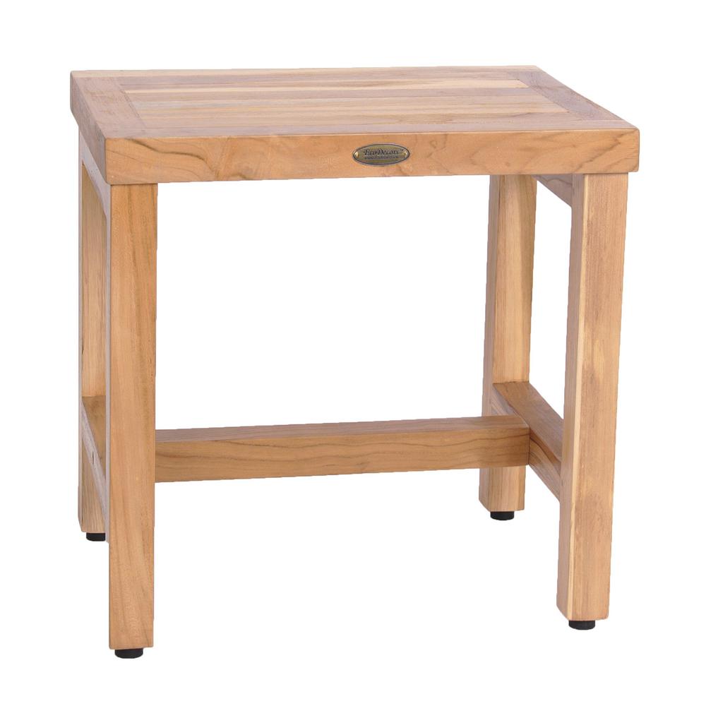 EcoDecors EarthyTeak Classic 18 in. Teak Shower BenchED999 The Home