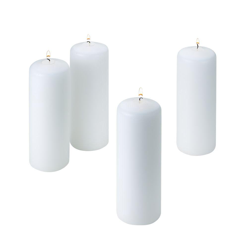 white pillar candles