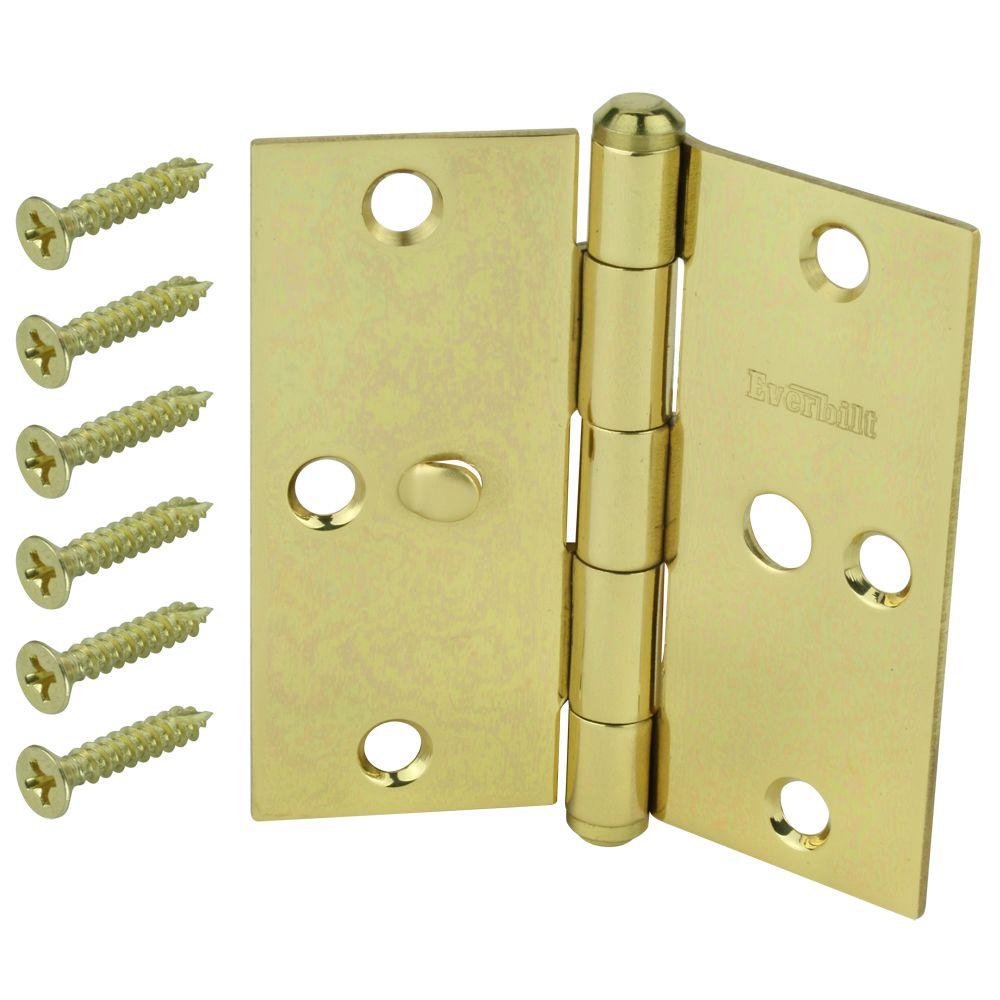 Everbilt 3 in. Bright Brass DoubleAction Spring Door Hinge15544 The Home Depot