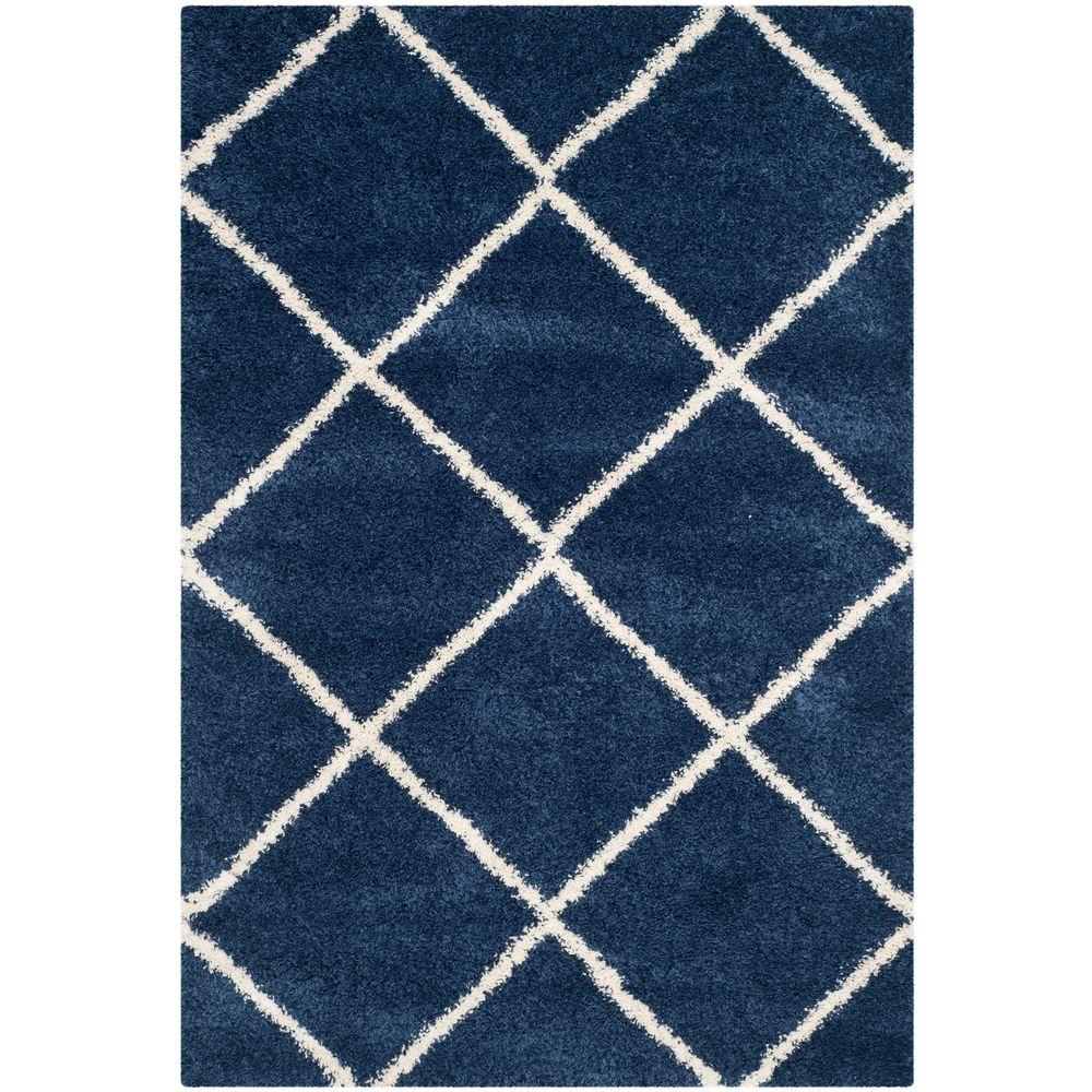 Safavieh 6 X 9 Blue Area Rugs The Home Depot Hudson Navy Ivory 6 Ft X 9 Area Rug