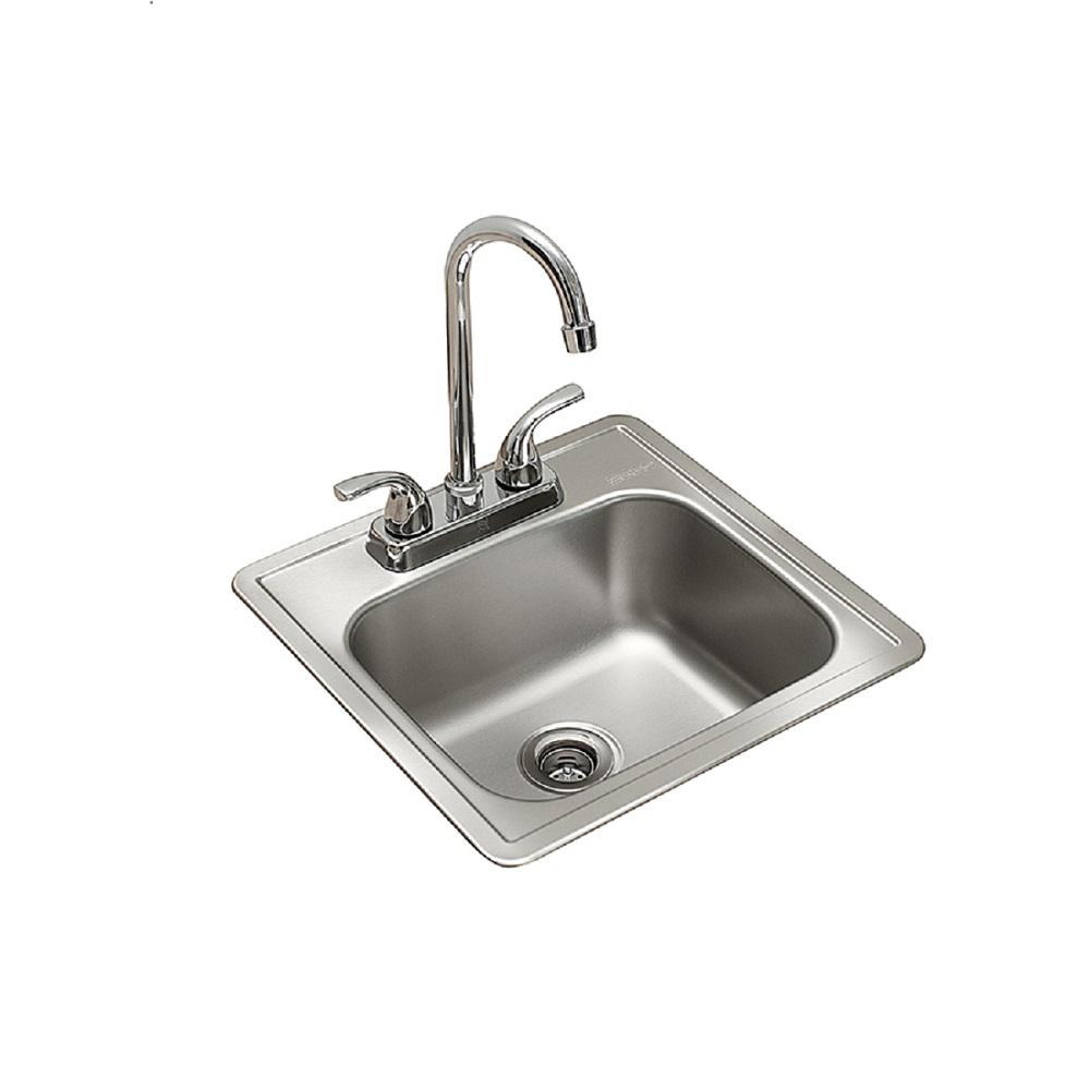 Kindred Essentials All In One Kit 15 In X 15 In X 6 In Drop In Bar Utility Sink In Satin Stainless Steel