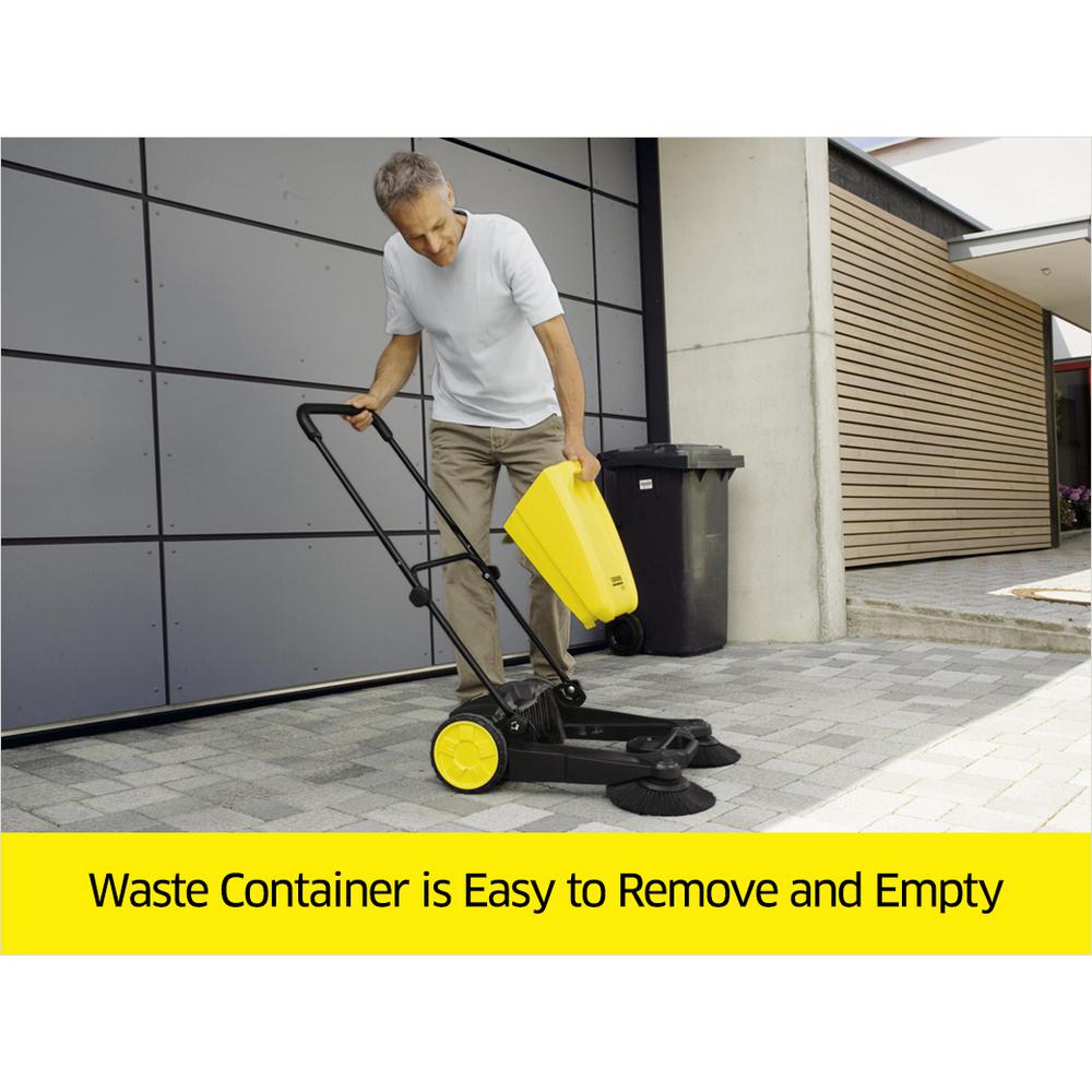 s650 outdoor push sweeper karcher floor yellow/black bare cleaning