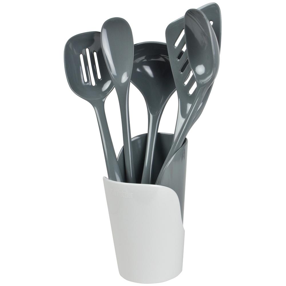 gray cooking utensils