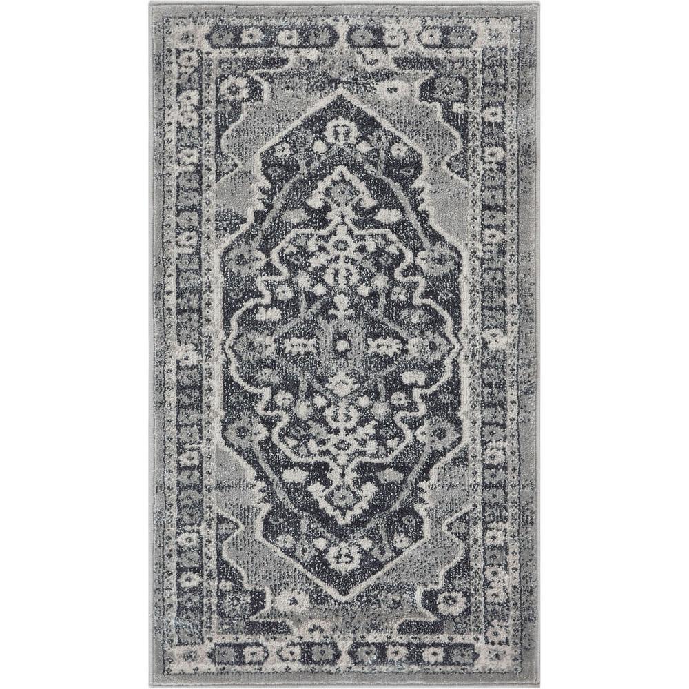 Well Woven Pearl Republic 2 Ft 3 In X 11 Traditional Persian Medallion Vintage Distressed Soft Dark Grey Area Rug