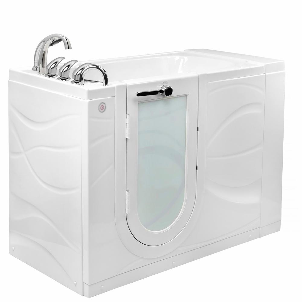 Ella Chi 52 In Walk In Microbubble Air Bath Bathtub In White W