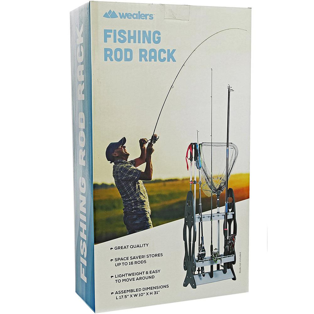 16 Rods Fishing Rod Rack Stand Combos Storage Organizer Pole For Rests Red//Black