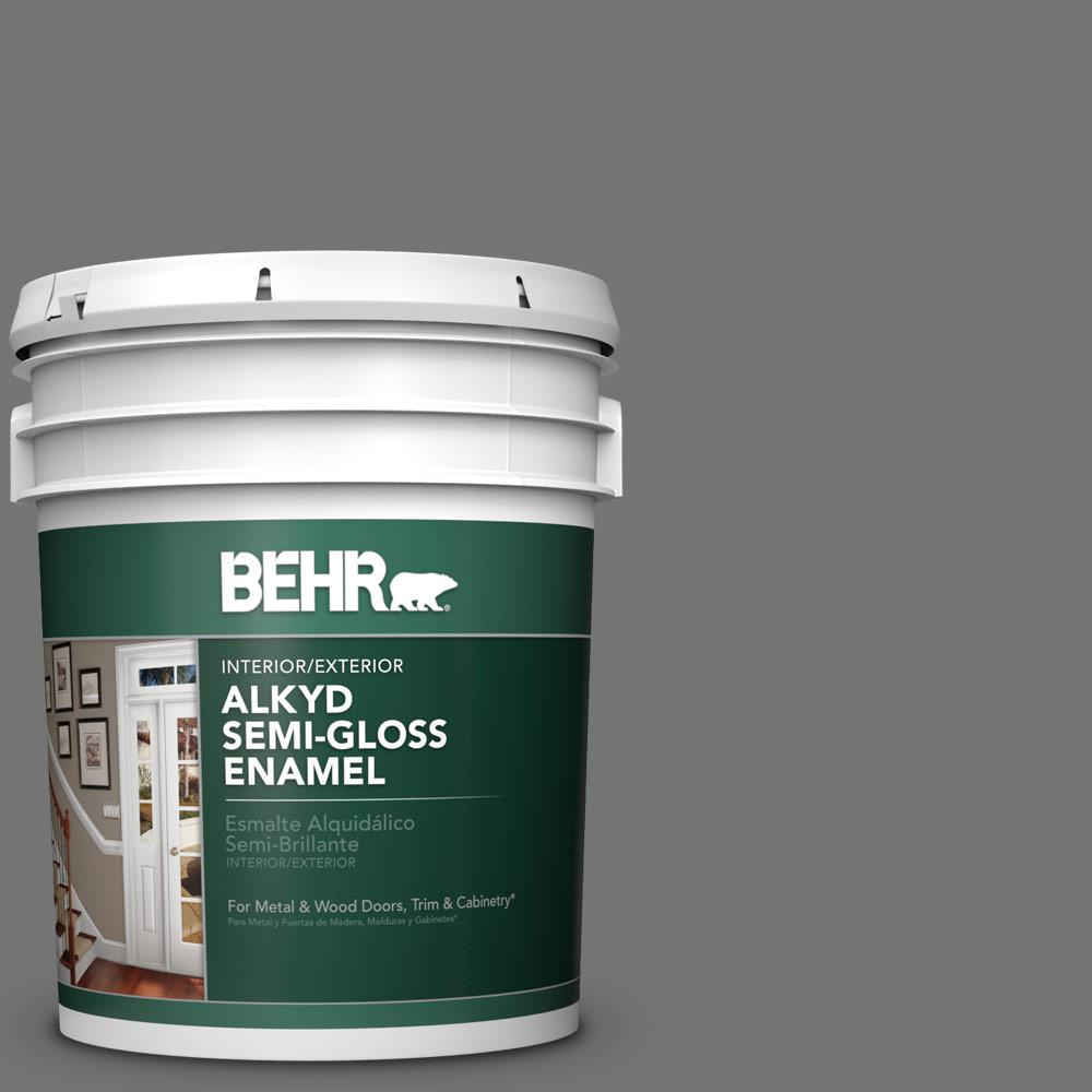 BEHR 5 gal. N5205 Iron Mountain SemiGloss Enamel Alkyd Interior