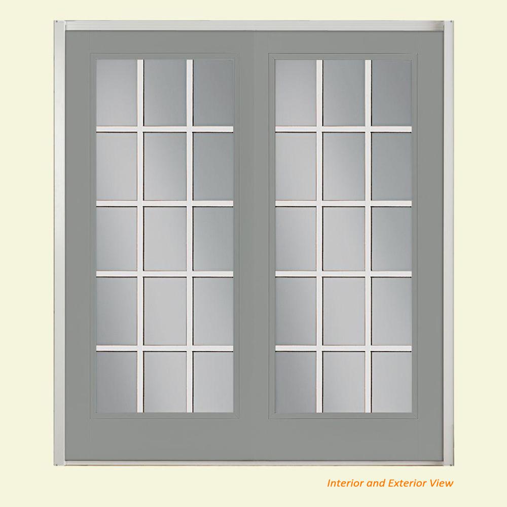 Masonite 72 In X 80 Silver Cloud Fibergl Prehung Right Hand Masonite 72 In X 80 Silver Cloud Fibergl Prehung Right Hand Inswing Gbg 15 Lite Clear Gl Patio Door With Vinyl Frame
