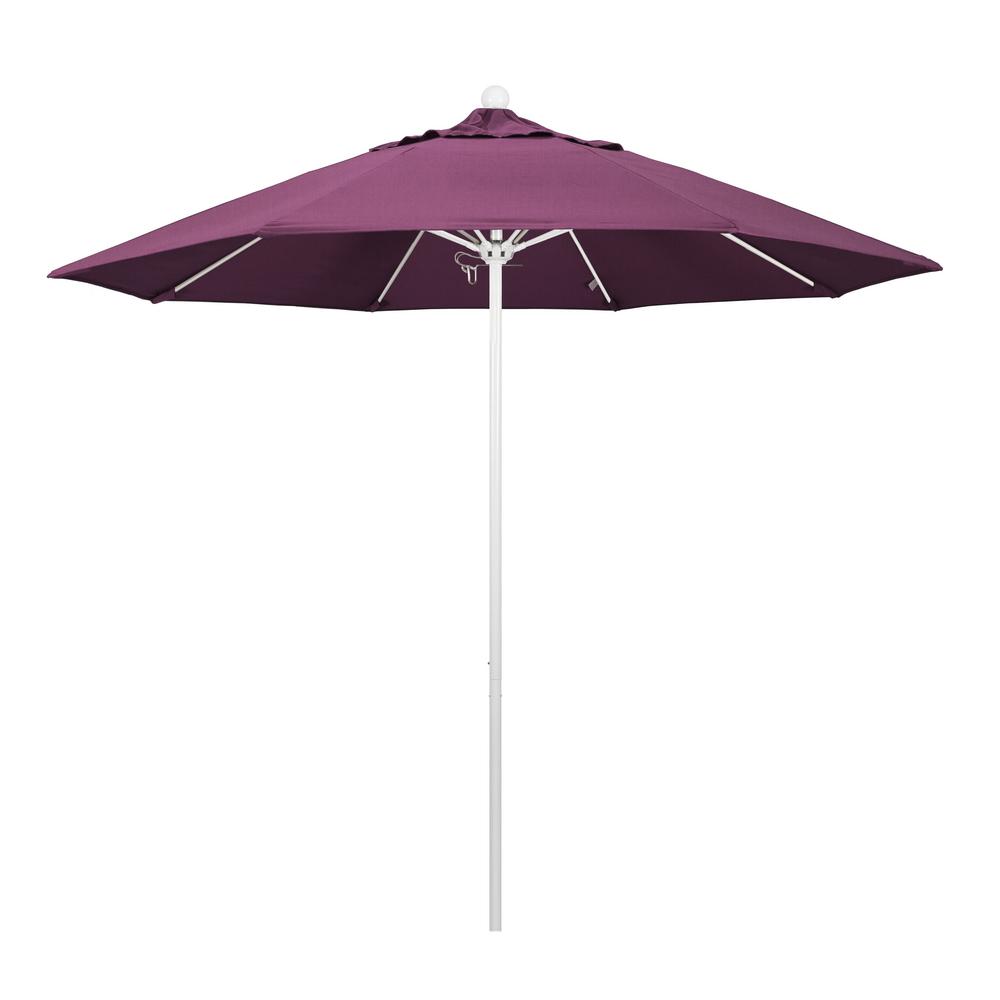 California Umbrella 9 Ft Silver Anodized Aluminum Market Patio Umbrella With Fiberglass Ribs Push Lift In Teak Sunbrella Alto908002 5488 The Home Depot