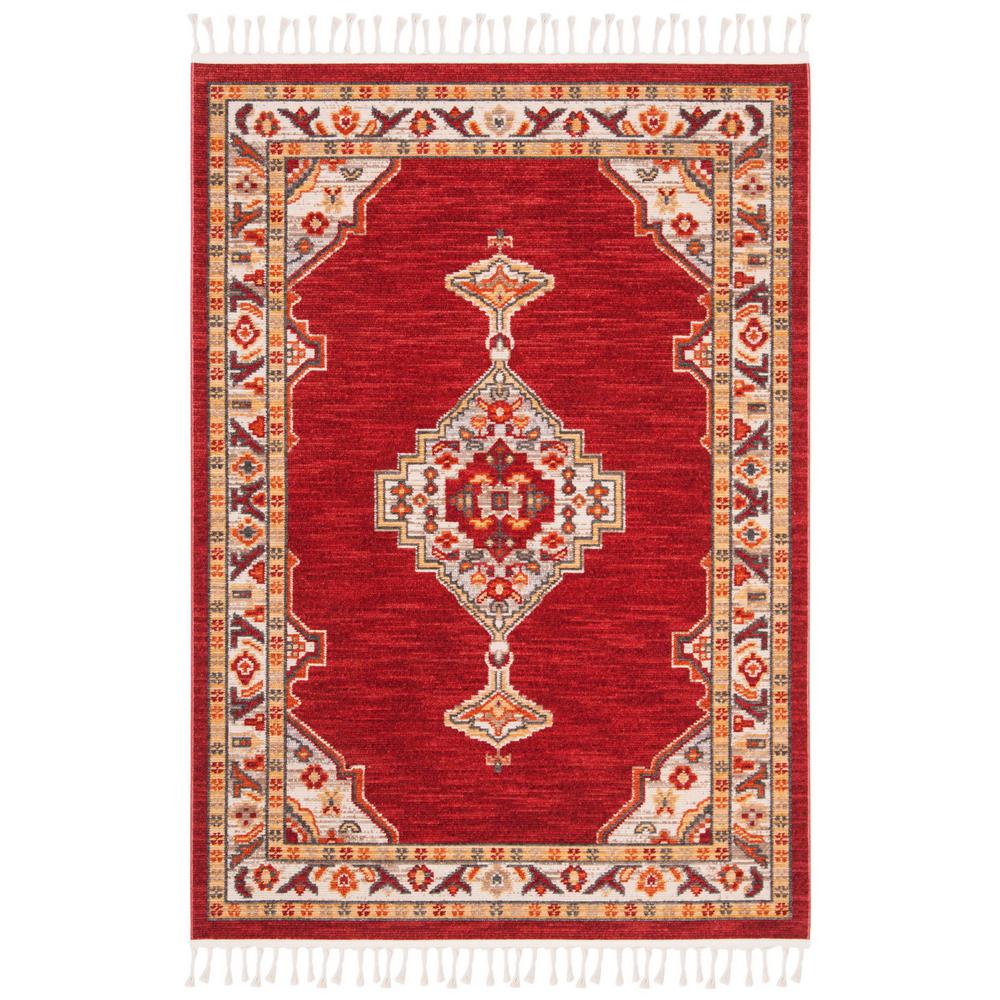 Safavieh Farmhouse Cream/Red 5 ft. x 7 ft. Area RugFMH830Q5 The