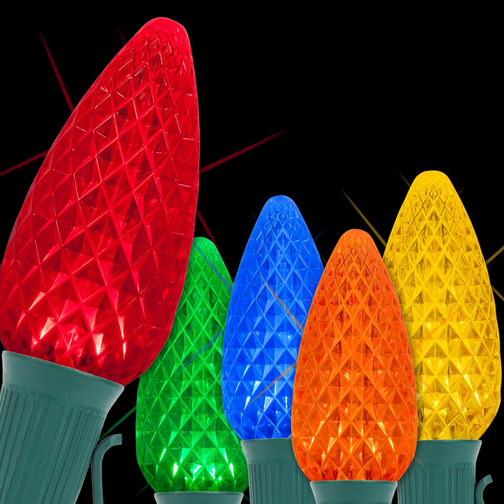 Wintergreen Lighting Opticore 24 Ft 25 Light Led Multi Color Faceted C9 Twinkle String Light Set 79674 The Home Depot