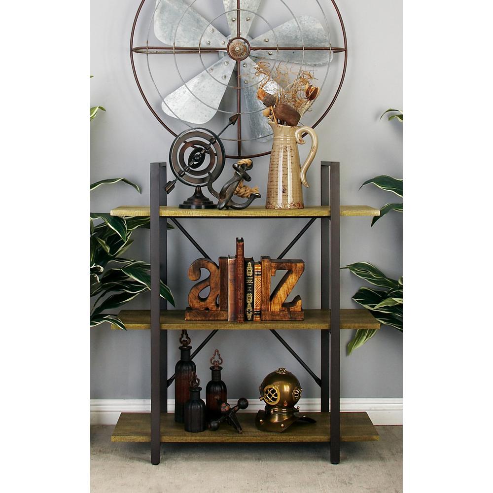 36 42 13 In Garage Shelves Racks Storage The Home Stained Beige 3 Tier Shelf With Matte Brown Frame