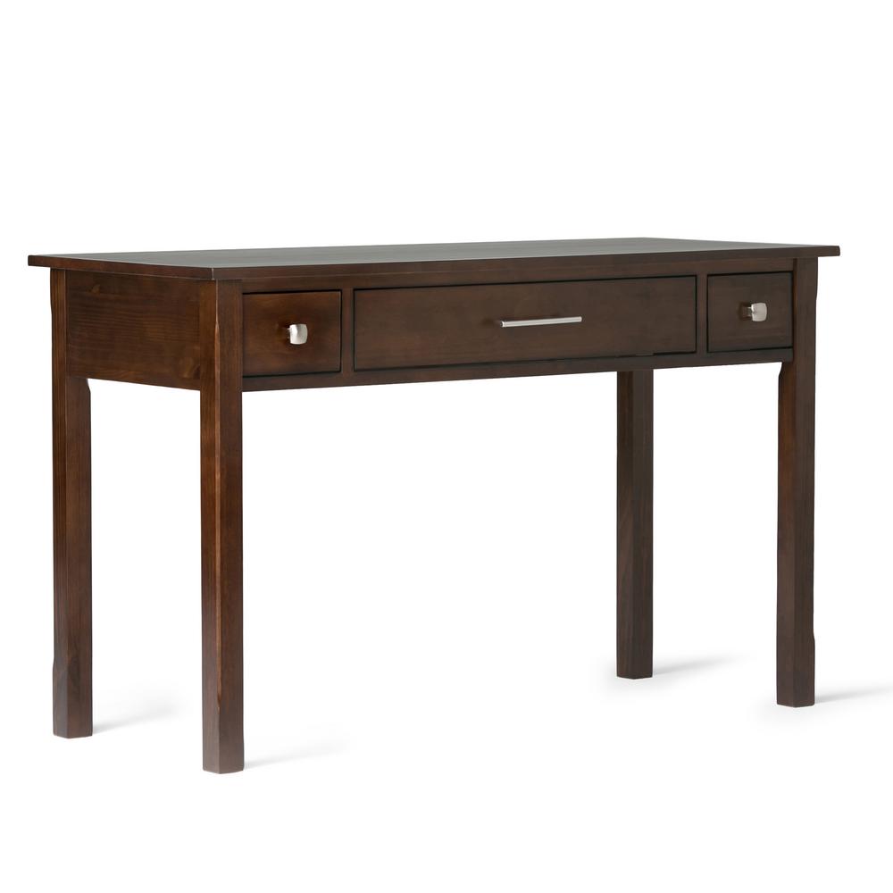 Simpli Home Desks Office Furniture The Depot Avalon Dark Brown Desk With Keyboard Tray