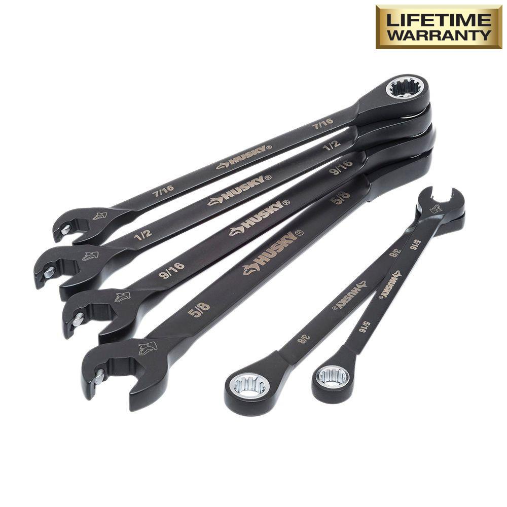 100-Position Double Ratcheting Wrench Set SAE (6-Piece)
