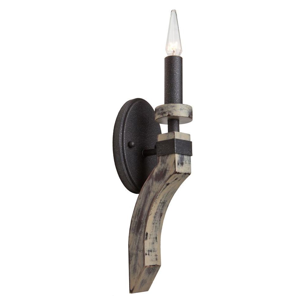 ARTCRAFT Castello 1-Light Wrought Iron Black Sconce