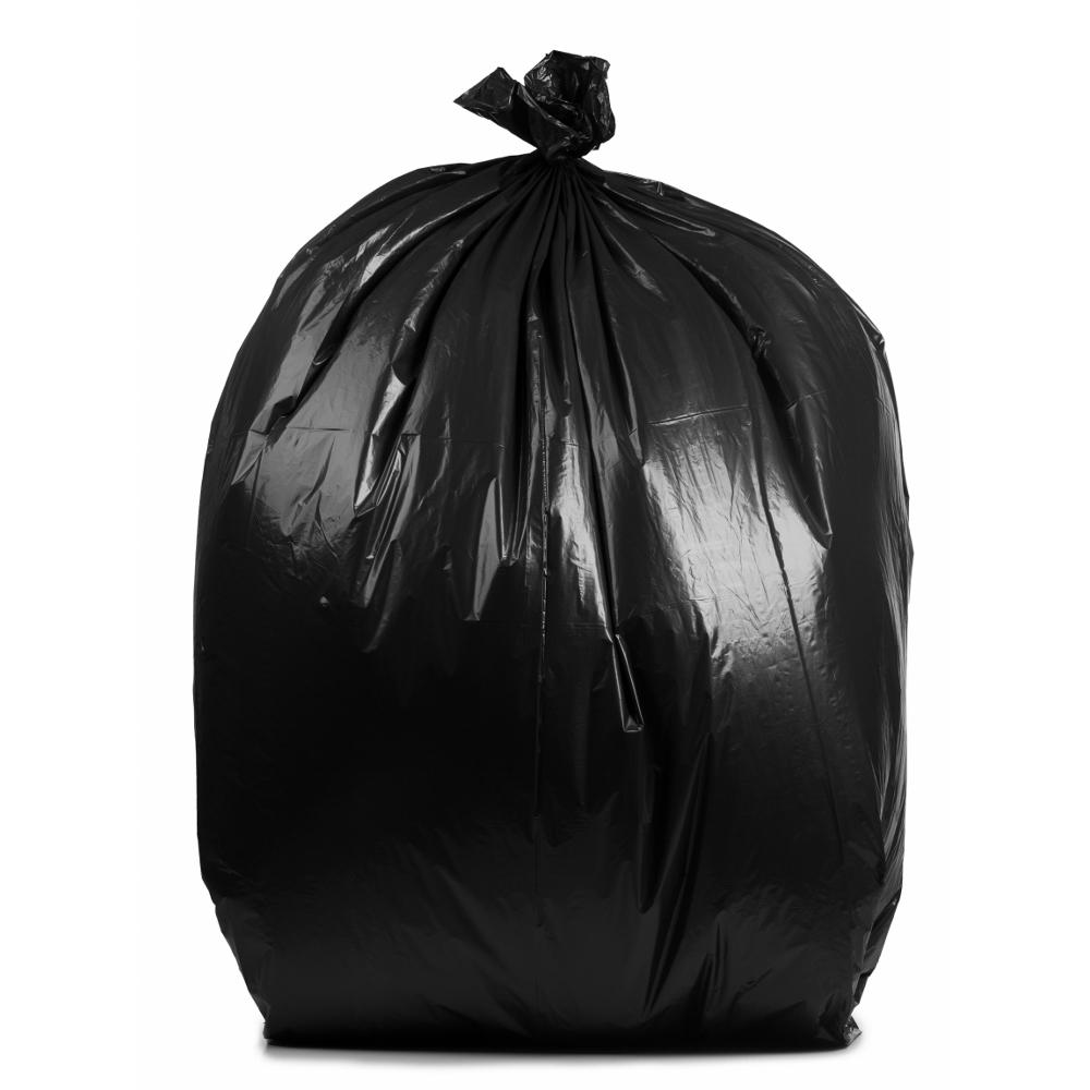 PlasticMill 65 Gal. 3 mil 50 in. x 48 in. Black Trash Bags (30-Count ...