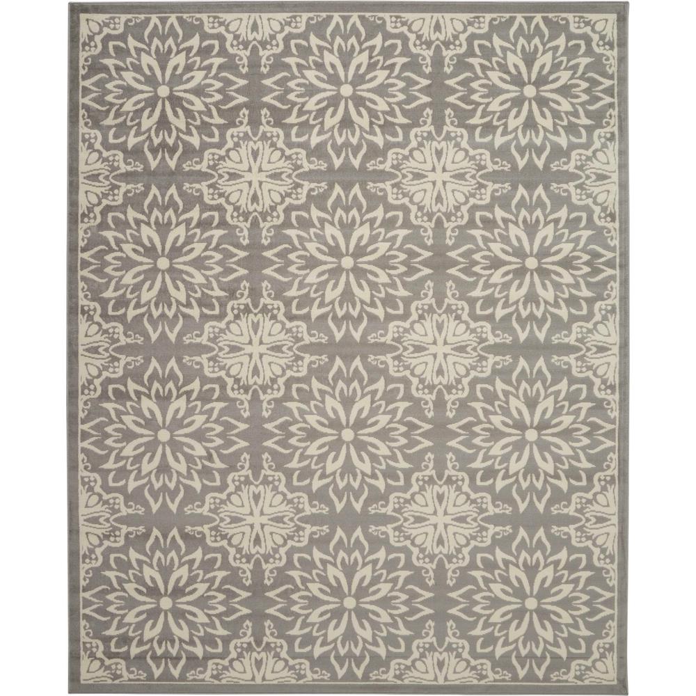 Nourison Jubilant Ivory/Grey 8 ft. x 10 ft. Moroccan Farmhouse Area Rug