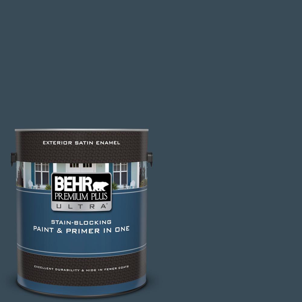 Behr Premium Plus Ultra 1 Gal Home Decorators Collection Hdc Cl 28 Home Decorators Collection Hdc Cl 28 Nocturne Blue Satin Enamel Exterior Paint Primer