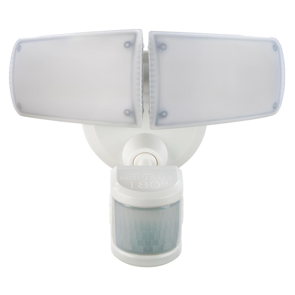 Defiant 180° White Motion Activated Outdoor Integrated LED Twin Head Flood... by Defiant