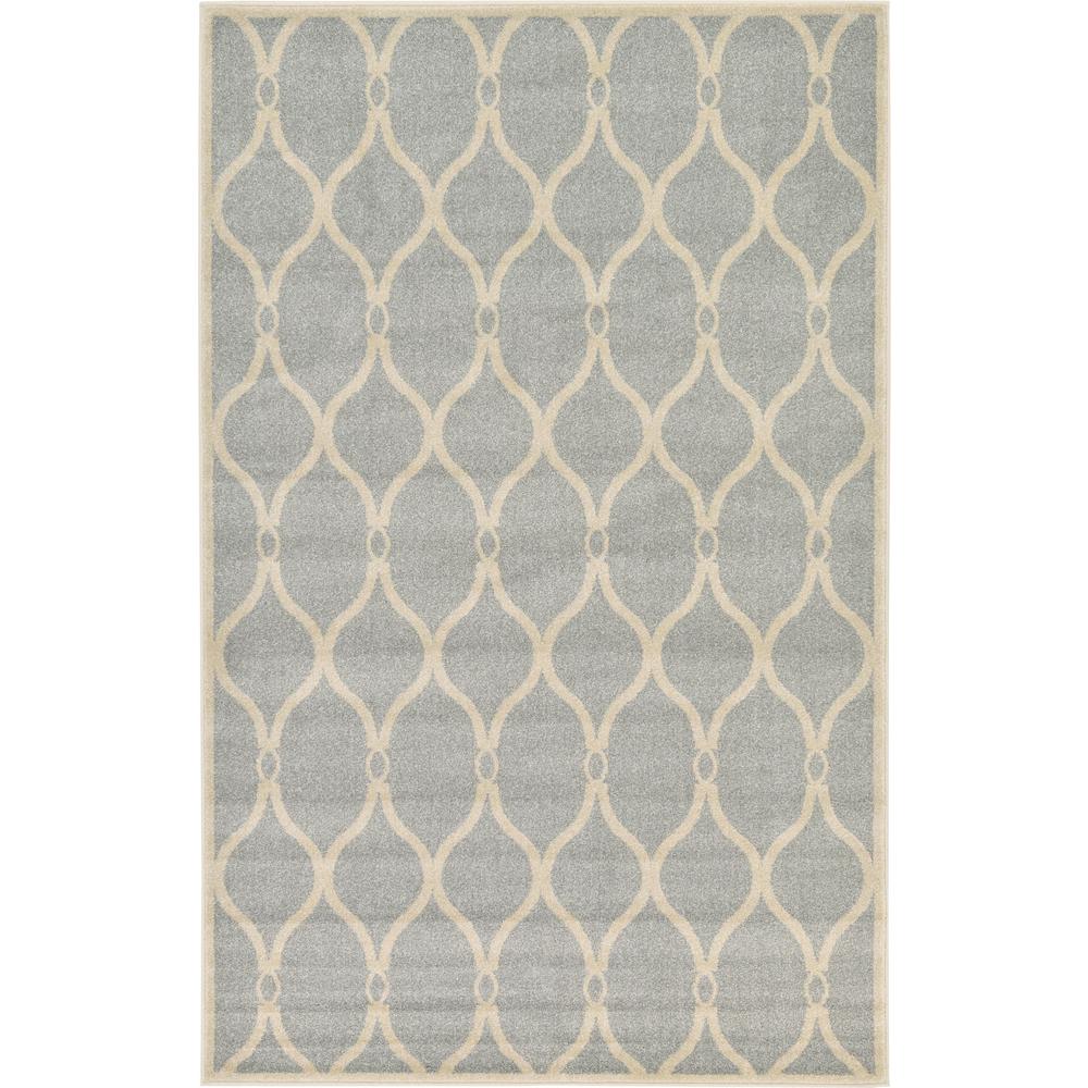 Unique Loom Trellis Seattle Light Gray 5 0 X 8 Area Rug