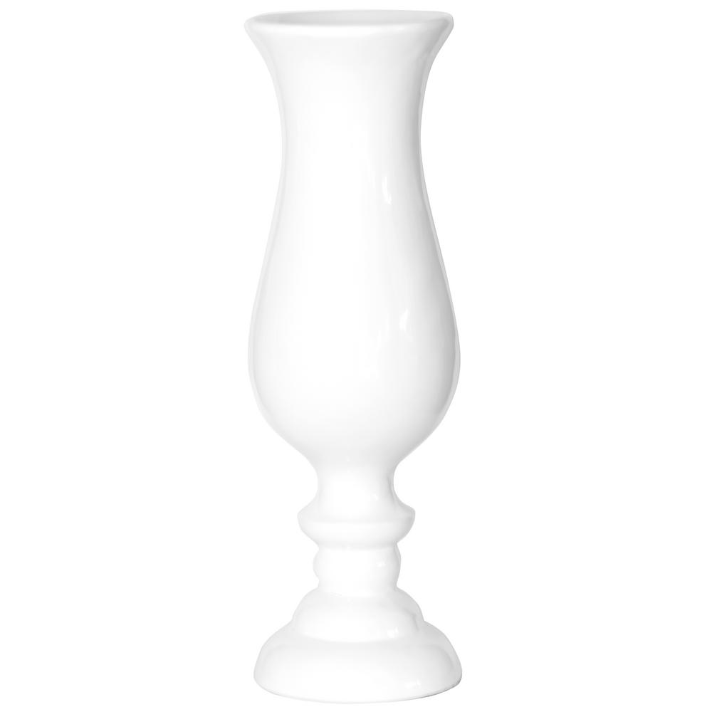 Uniquewise 30 In H White Modern Fiberglass Goblet Shape Floor Vase Qi003723 Wt The Home Depot