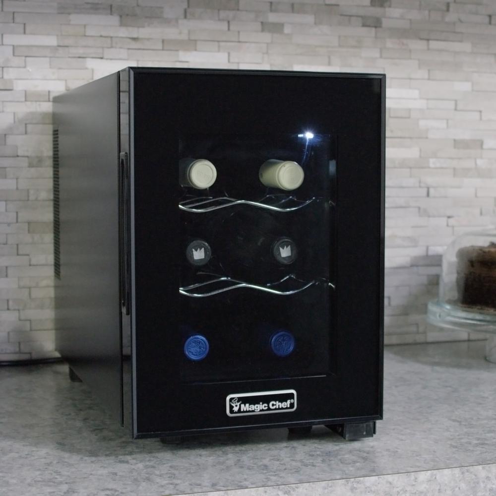 6 Bottle Wine Cooler Home Kitchen Fridge Storage Countertop Cooling