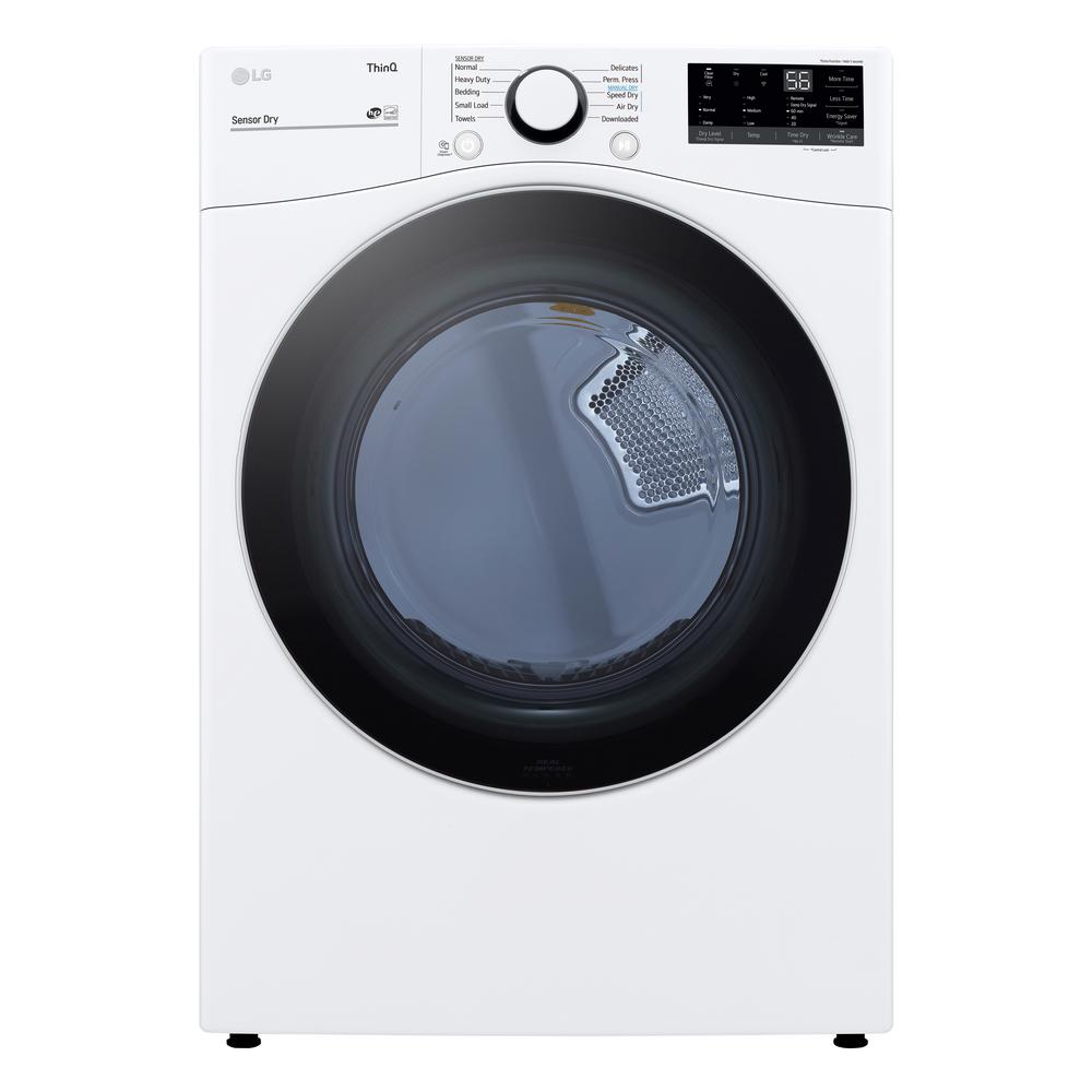 Lg Electronics 7 4 Cu Ft White Ultra Large Capacity Electric Dryer With Sensor Dry Dle3600w The Home Depot