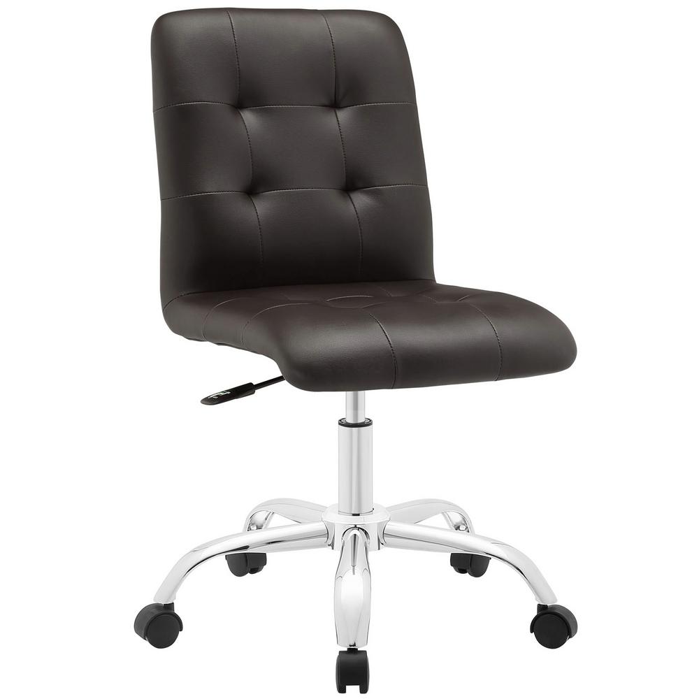 MODWAY Prim Armless Mid Back Office Chair in WhiteEEI1533WHI The