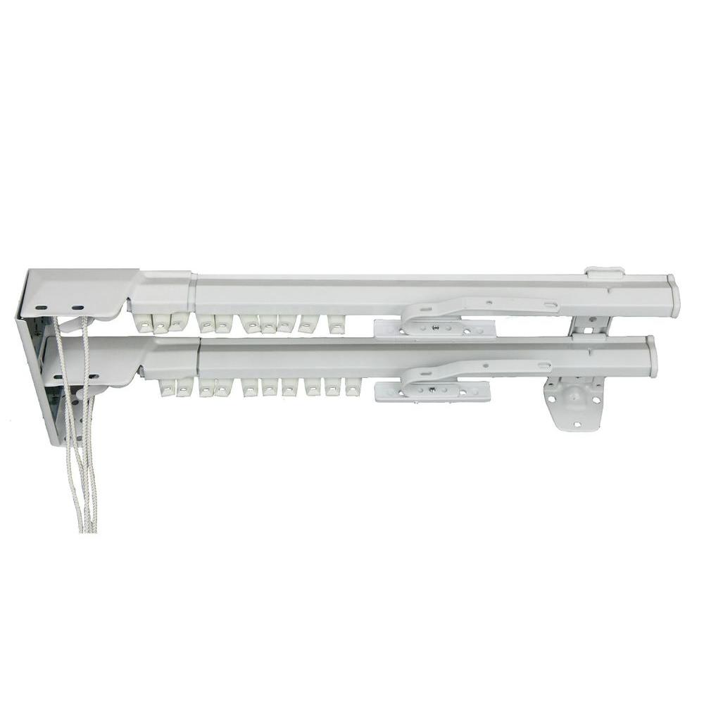 Rod Desyne 30 in. 48 in. Heavy Duty One Way Cord Left Double Traverse