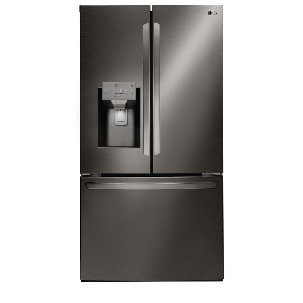 LG Electronics 26.2 cu. ft. French Door Smart Refrigerator with Wi-Fi Enabled in Black Stainless Steel, PrintProof Black Stainless Steel was $2649.0 now $1698.0 (36.0% off)