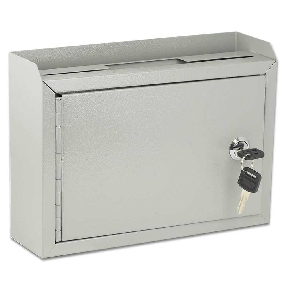 AdirOffice Medium Size Grey Steel MultiPurpose Suggestion Drop Box631