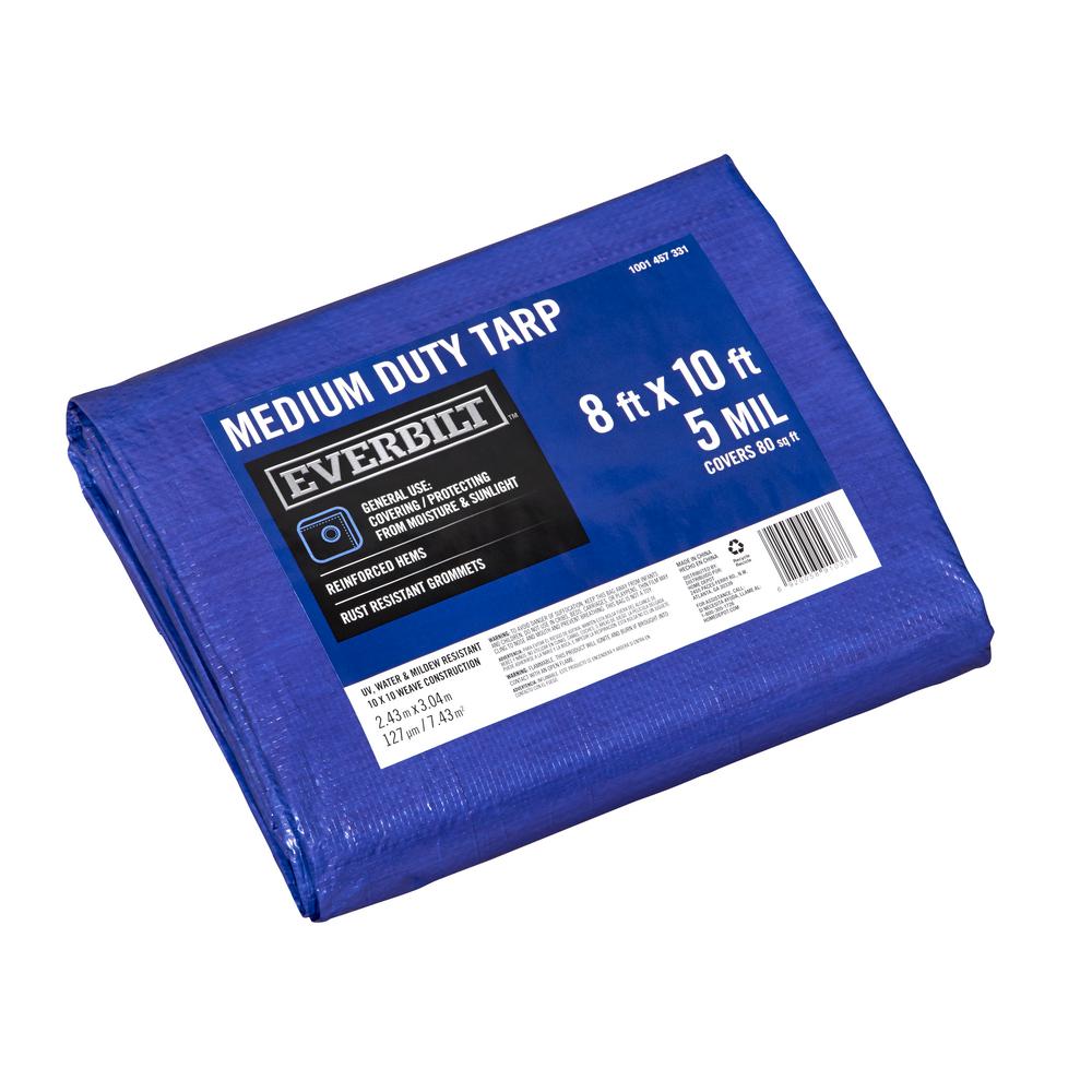 HDX 8 ft. x 10 ft. Blue Medium Duty Tarp-KSGD0810 - The Home Depot