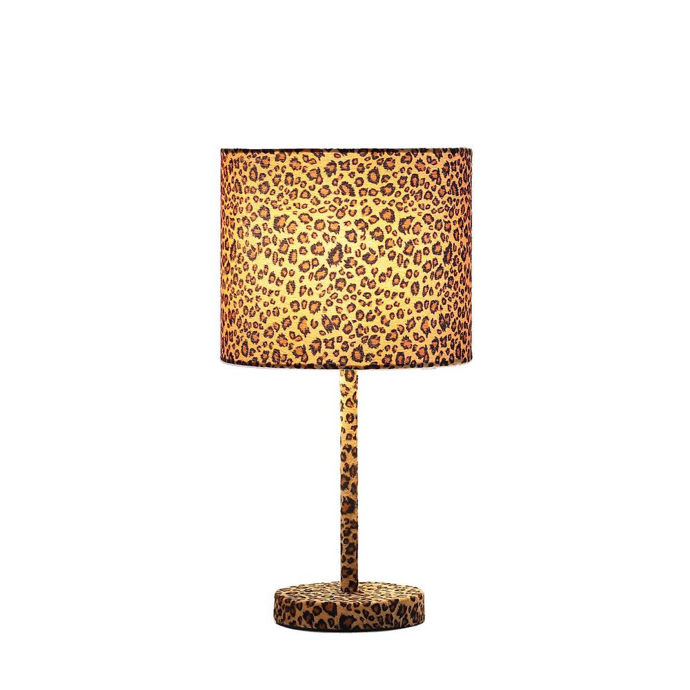 Ore International 19 25 In Leopard, Cheetah Print Table Lamp