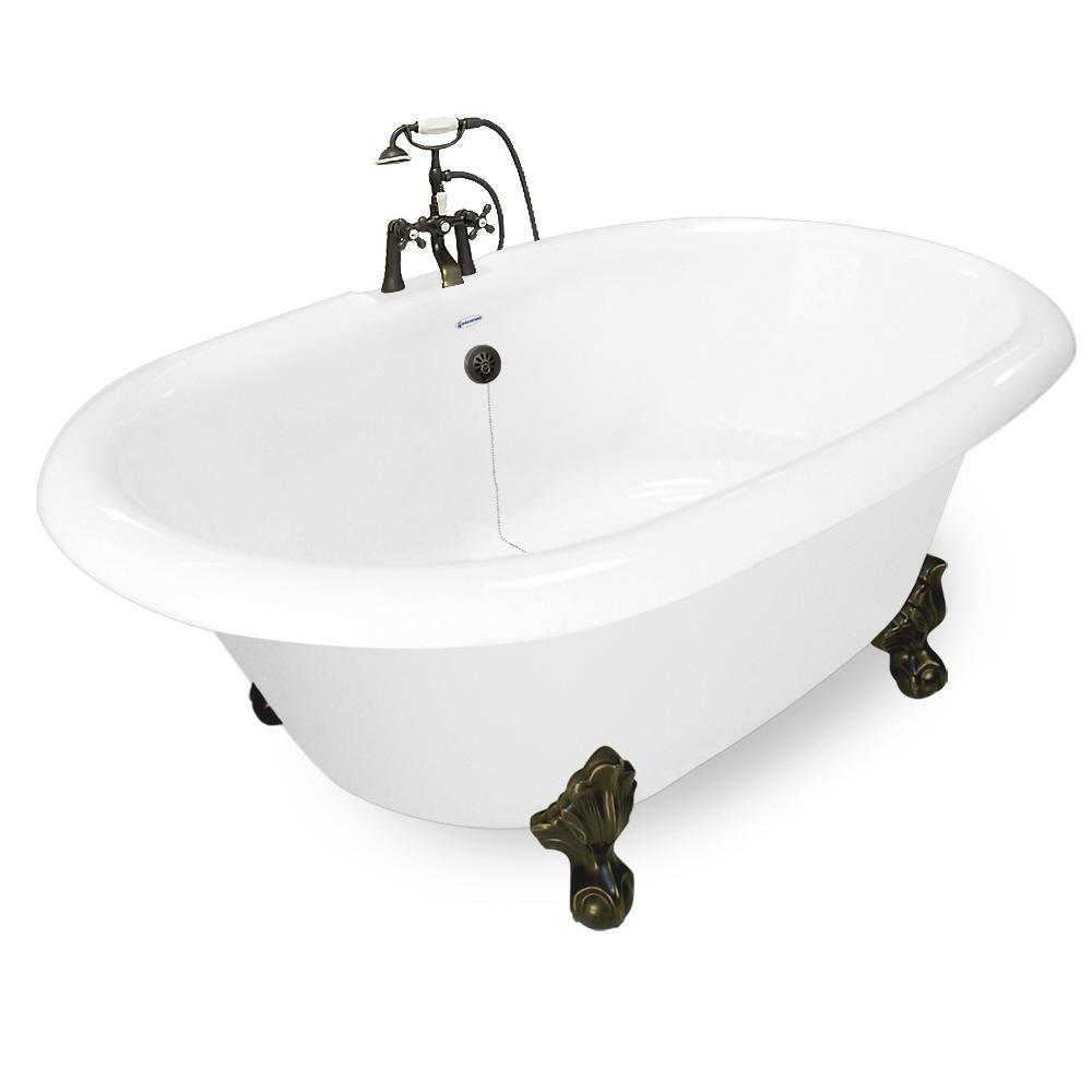 American Bath Factory 72 in. Acrylic Double Clawfoot Non ...