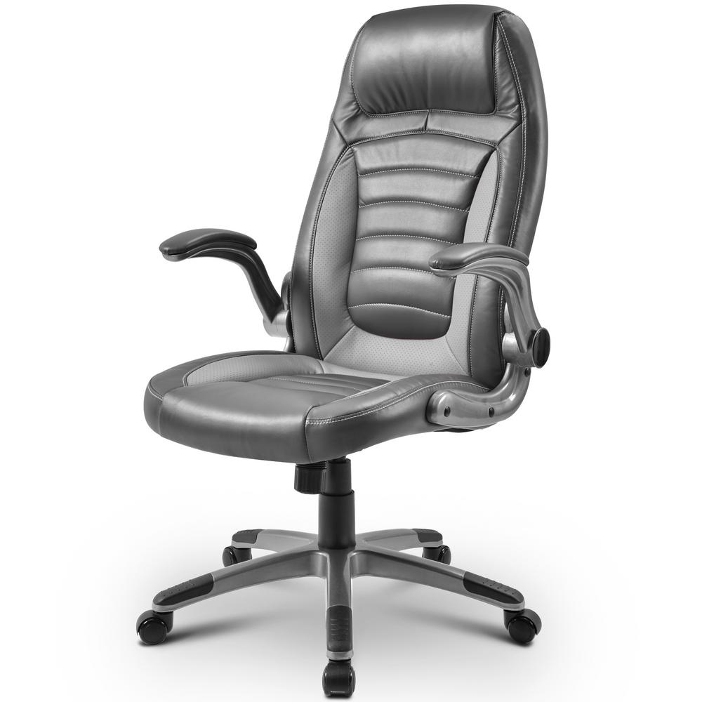 Merax Grey Racing Style Gaming Chair W22201853 The Home Depot
