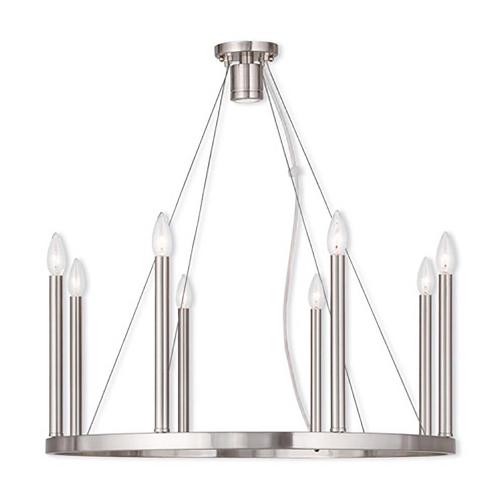 Nickel Chandeliers Lighting The Home Depot