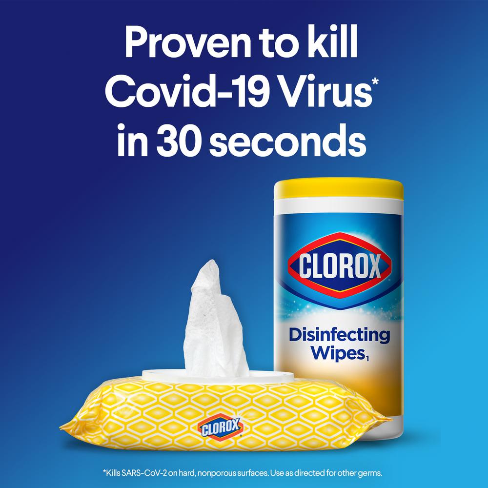 Clorox 75 Count Crisp Lemon Scent Bleach Free Disinfecting Wipes 4460001628 The Home Depot