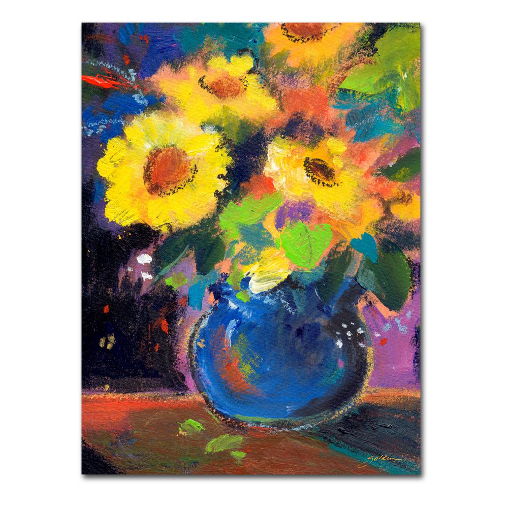 Trademark Fine Art 32 In X 24 Yellow Blue By Sheila Golden Trademark Fine Art 32 In X 24 Yellow Blue By Sheila