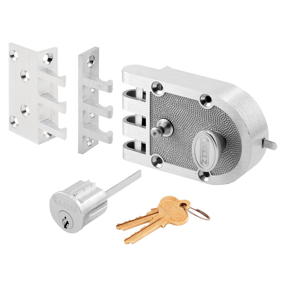 Prime Line Single Cylinder Deadbolt Chrome Slam Lock With Flat And Single Cylinder Deadbolt Chrome Slam Lock With Flat And Angle Strike